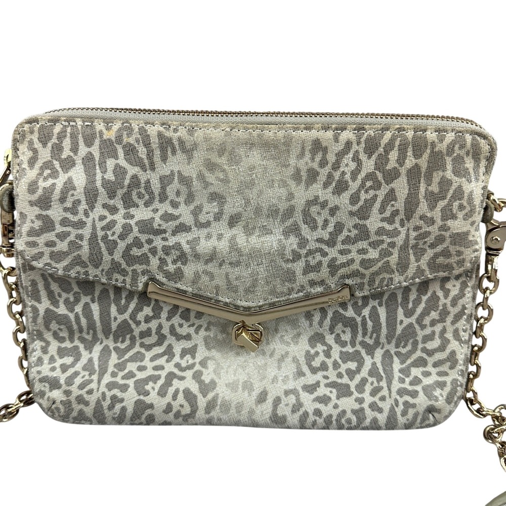 Botkier Valentina Crossbody Bag Leopard Print Chain Strap Small Designer‎ Purse